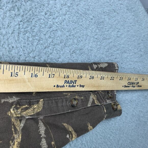 Woolrich Shirt Mens XL Brown Flannel Dark Wood Canoe All Over Print Outdoors - Picture 9 of 10